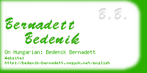 bernadett bedenik business card